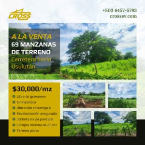 ¡Oportunidad Única! Venta de 69 manzanas de terreno plano en calle principal - $30,000 por manzana