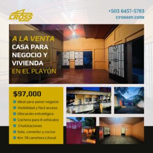 Casa Grande Ideal para Negocio y Vivienda en Col. El Playón, San Vicente