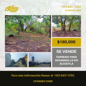 Terreno atras del Centro Comercial Acajutla - $180,000 negociable