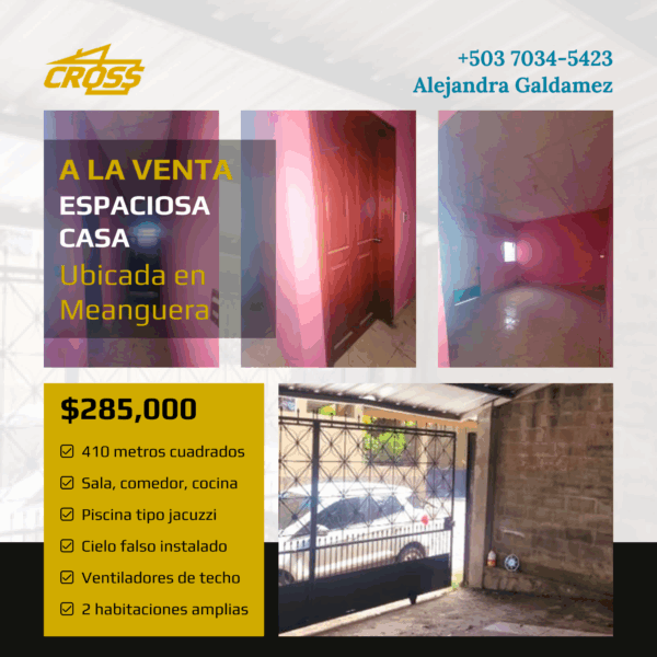 Casa con Piscina en Morazán, municipio de Meanguera