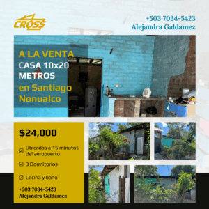 VENDIDO - Lote 10x20 metros en Santiago Nonualco a 15 minutos del aeropuerto