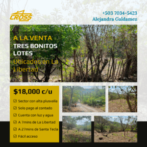 VENDIDOS - TRES Lotes Disponibles ubicados en kilometro 30 carretera hacia La Libertad