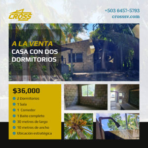 VENDIDO - Linda casa con dos dormitorios, baño, sala y comedor