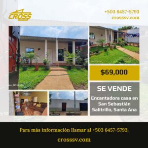 VENDIDO - Encantadora casa en San Sebastián Salitrillo, Santa Ana