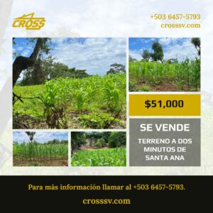 VENDIDO - Terreno estratégicamente ubicado a dos minutos de Santa Ana